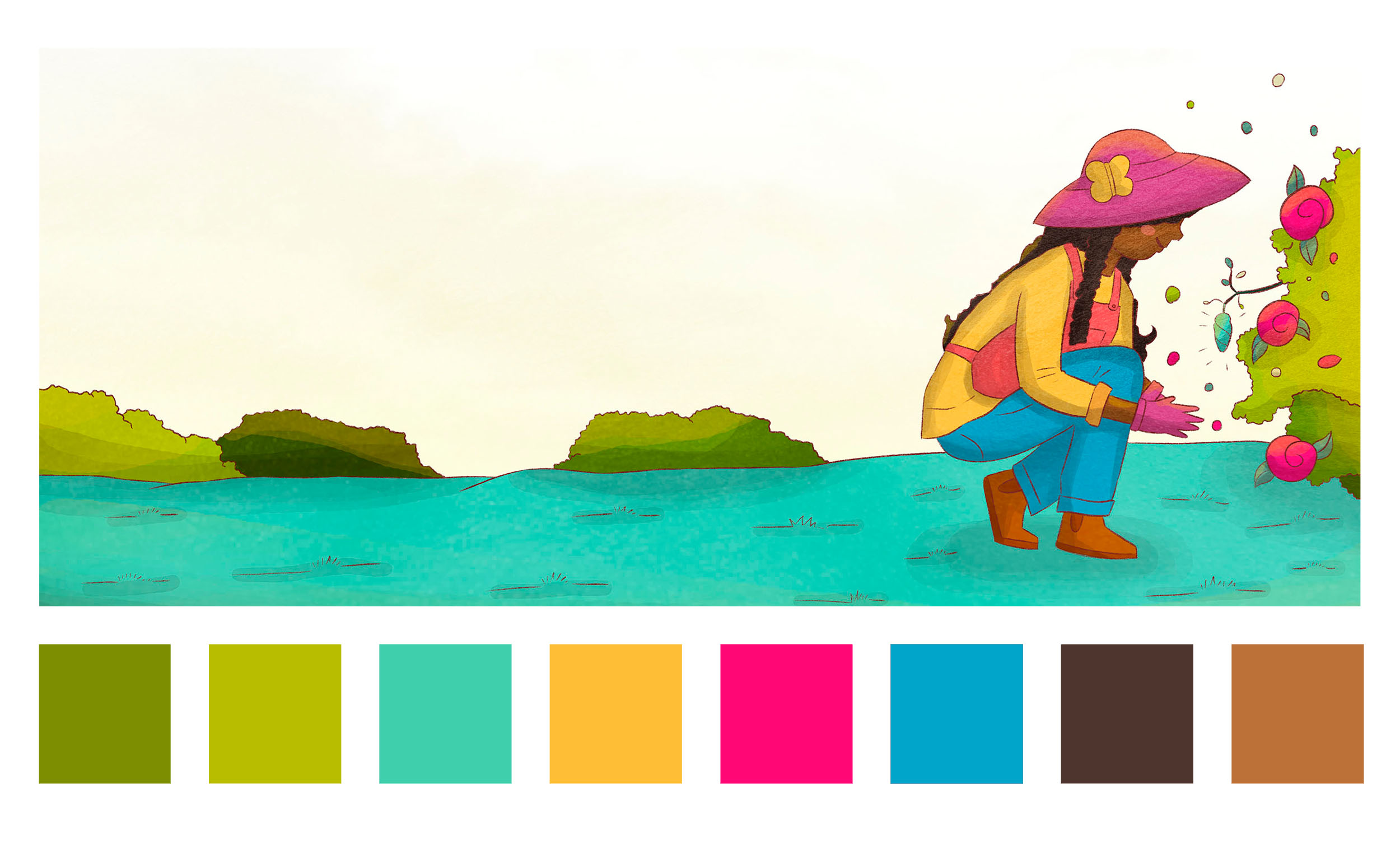 Paleta de Cores - Moodboard - Aplicação - A menina que transformava palavras